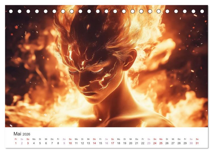 Produktbild: Von Elfen, Drachen und Zauberern - Ein Blick in fantastische Welten (Tischkalender 2026 DIN A5 quer), CALVENDO Monatskalender