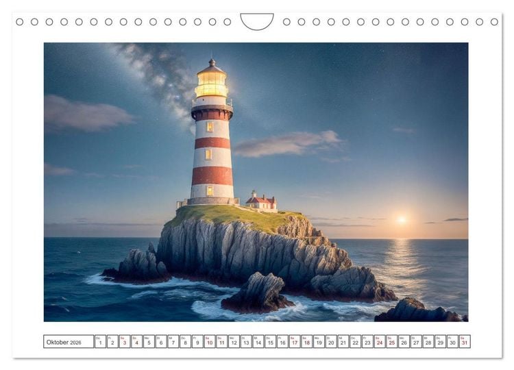 Produktbild: Nach Hause finden, die Leuchtt&uuml;rme (Wandkalender 2026 DIN A4 quer), CALVENDO Monatskalender