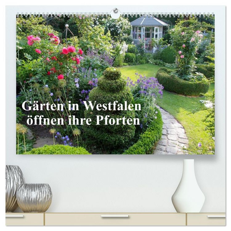Produktbild: G&auml;rten in Westfalen &ouml;ffnen ihre Pforten (hochwertiger Premium Wandkalender 2026 DIN A2 quer), Kunstdruck in Hochglanz
