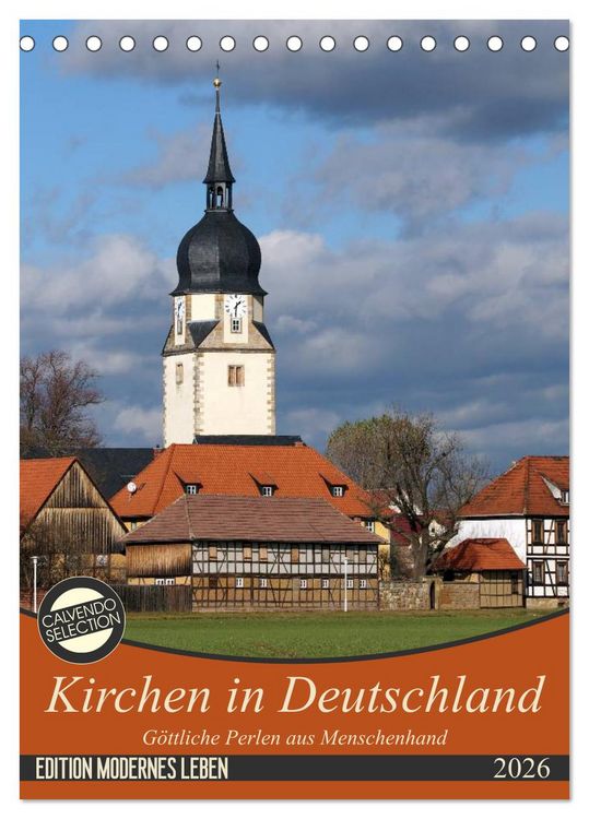 Produktbild: Kirchen in Deutschland - G&ouml;ttliche Perlen aus Menschenhand (Tischkalender 2026 DIN A5 hoch), CALVENDO Monatskalender