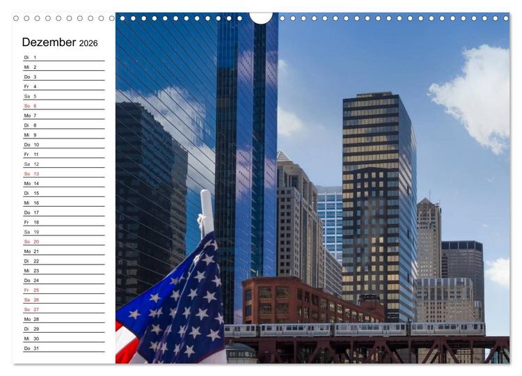 Produktbild: CHICAGO Stadtzentrum (Wandkalender 2026 DIN A3 quer), CALVENDO Monatskalender