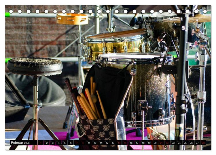 Produktbild: Percussion - Rhythmus im Blut (Tischkalender 2026 DIN A5 quer), CALVENDO Monatskalender