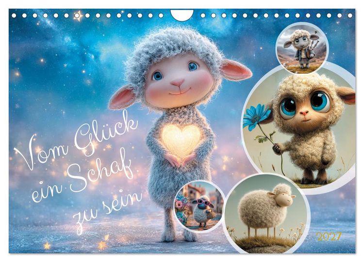 Produktbild: Vom Gl&uuml;ck ein Schaf zu sein (Wandkalender 2027 DIN A4 quer), CALVENDO Monatskalender