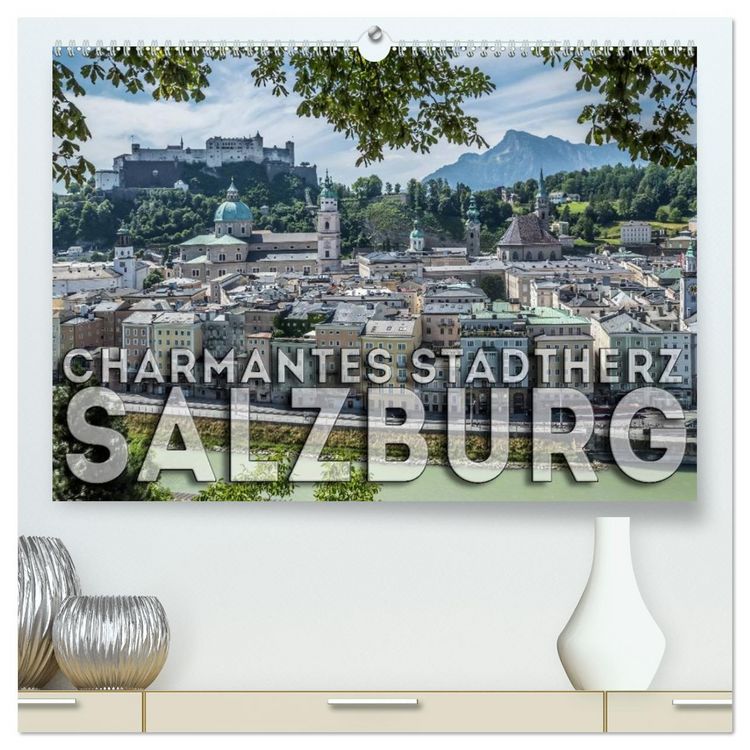 Produktbild: Charmantes Stadtherz SALZBURG (hochwertiger Premium Wandkalender 2026 DIN A2 quer), Kunstdruck in Hochglanz