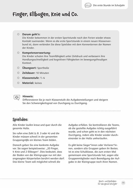 Produktbild: Sport- und Spielideen f&uuml;r das ganze Schuljahr