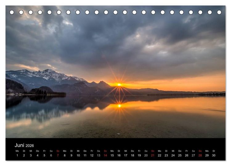 Produktbild: Licht &uuml;ber oberbayrischen Bergen und Seen (Tischkalender 2026 DIN A5 quer), CALVENDO Monatskalender