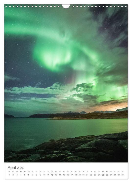 Produktbild: Nordlichter &ndash; Farbenspiel der Nacht (Wandkalender 2026 DIN A3 hoch), CALVENDO Monatskalender
