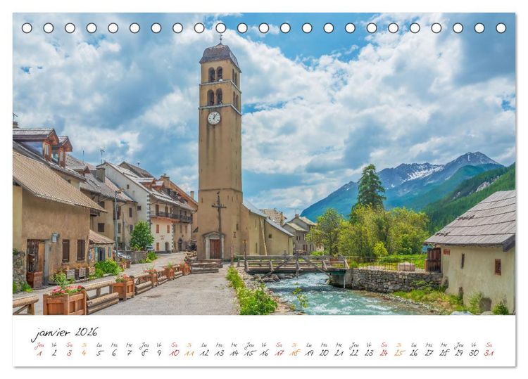 Produktbild: Sur la route des Grandes Alpes, la vall&eacute;e de la Guisane (Calendrier de bureau 2026 DIN A5 vertical), CALVENDO calendrier mensuel