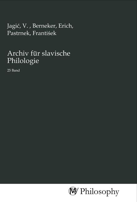 Produktbild: Archiv f&uuml;r slavische Philologie