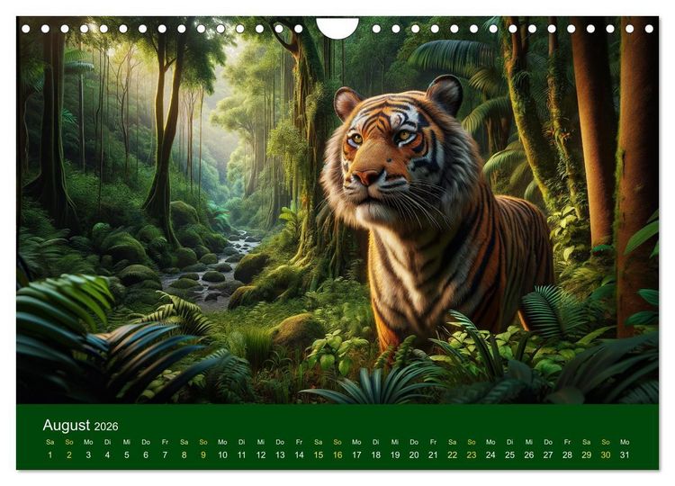 Produktbild: Majest&auml;tische Tiger (Wandkalender 2026 DIN A4 quer), CALVENDO Monatskalender