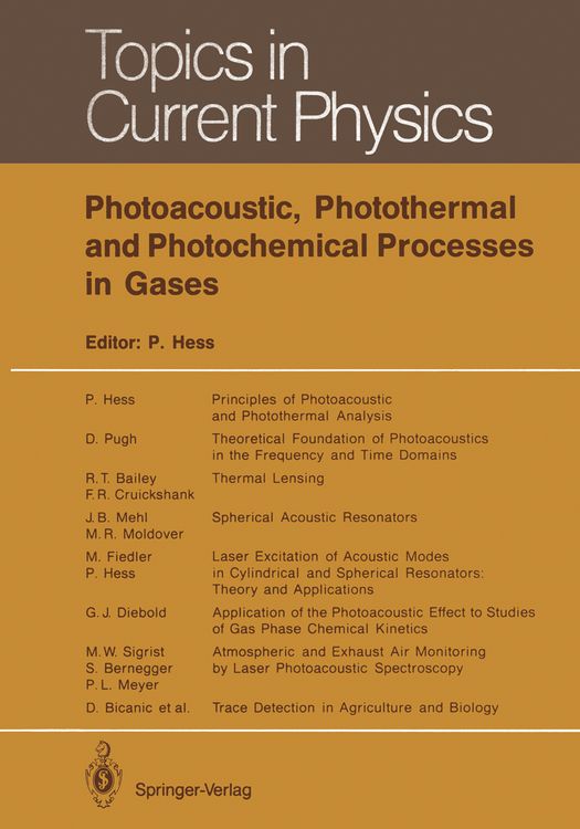 Produktbild: Photoacoustic, Photothermal and Photochemical Processes in Gases