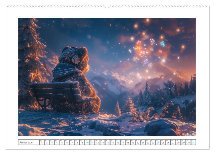 Produktbild: Abenteuer eines Taddyb&auml;ren (hochwertiger Premium Wandkalender 2026 DIN A2 quer), Kunstdruck in Hochglanz
