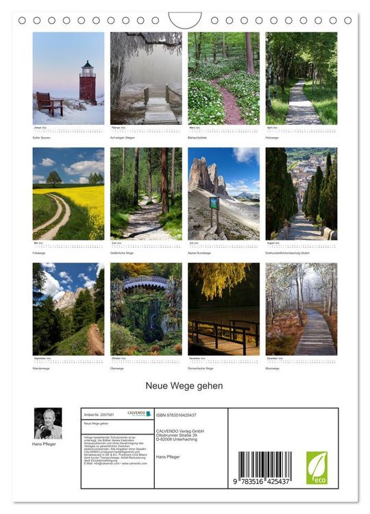 Produktbild: Neue Wege gehen (Wandkalender 2026 DIN A4 hoch), CALVENDO Monatskalender