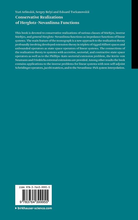 Produktbild: Conservative Realizations of Herglotz-Nevanlinna Functions