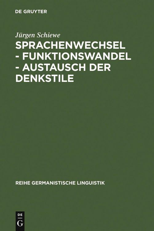 Produktbild: Sprachenwechsel - Funktionswandel - Austausch der Denkstile