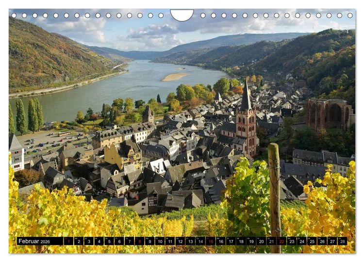 Produktbild: Der Rhein. Oberes Mittelrheintal von Bingen bis Koblenz (Wandkalender 2026 DIN A4 quer), CALVENDO Monatskalender