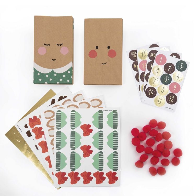 Produktbild: Folia Adventskalender Set RED NOSE REINDEER, 216-teilig