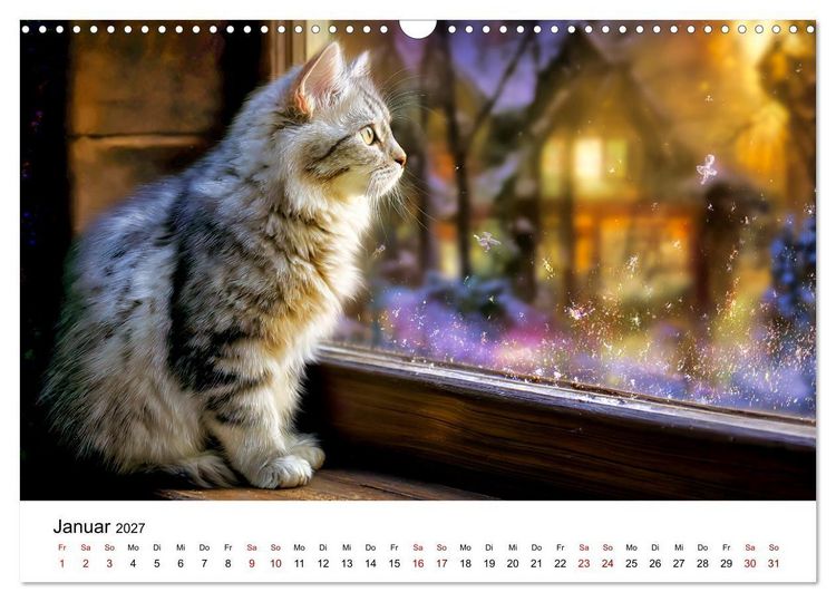 Produktbild: Schnurren & Streifen - Zw&ouml;lf Monate mit Tigerkatzen (Wandkalender 2027 DIN A3 quer), CALVENDO Monatskalender