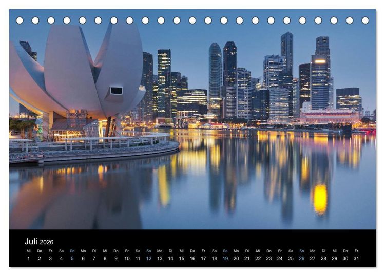 Produktbild: Metropolen zur blauen Stunde 2026 (Tischkalender 2026 DIN A5 quer), CALVENDO Monatskalender
