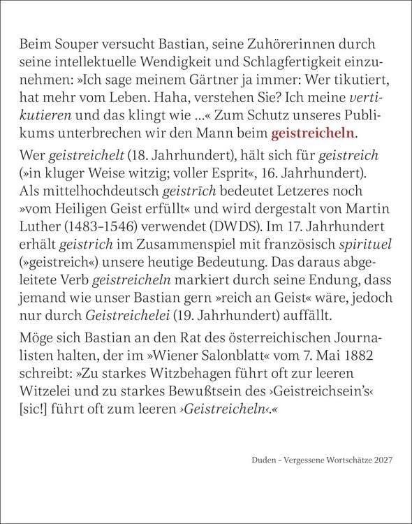 Produktbild: Duden Vergessene Wortsch&auml;tze Tagesabrei&szlig;kalender 2027