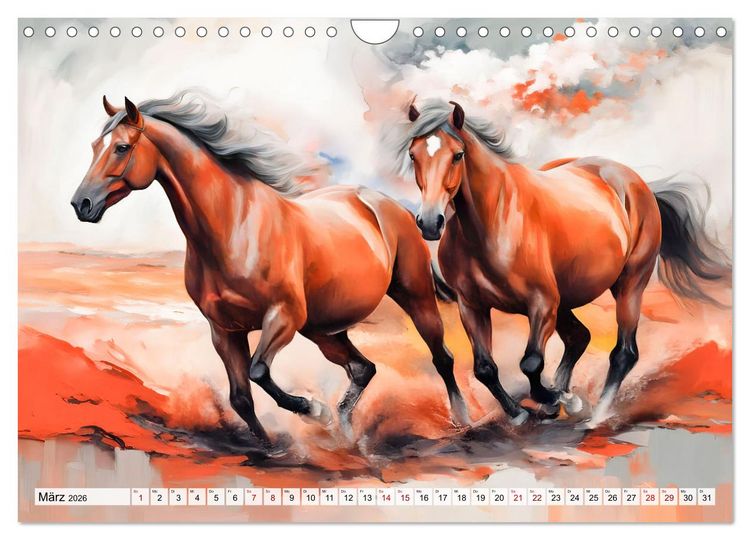 Produktbild: Jahr des Pferdes - Der unbez&auml;hmbare Geist der Pferde (Wandkalender 2026 DIN A4 quer), CALVENDO Monatskalender