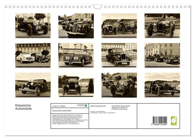 Produktbild: Klassische Automobile (Wandkalender 2027 DIN A3 quer), CALVENDO Monatskalender