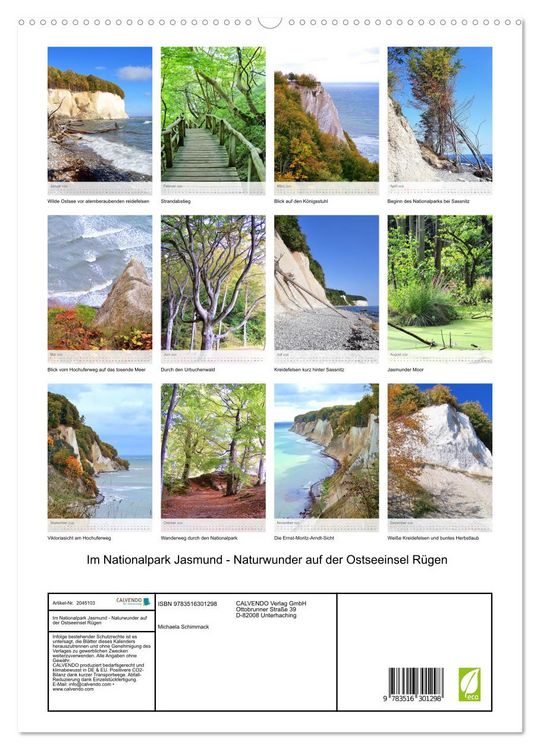 Produktbild: Im Nationalpark Jasmund - Naturwunder auf der Ostseeinsel R&uuml;gen (hochwertiger Premium Wandkalender 2026 DIN A2 hoch), Kunstdruck in Hochglanz