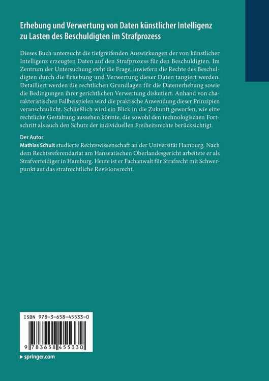 Produktbild: Erhebung und Verwertung von Daten k&uuml;nstlicher Intelligenz zu Lasten des Beschuldigten im Strafprozess