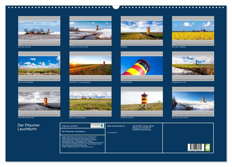 Produktbild: Der Pilsumer Leuchtturm (Wandkalender 2026 DIN A2 quer), CALVENDO Monatskalender