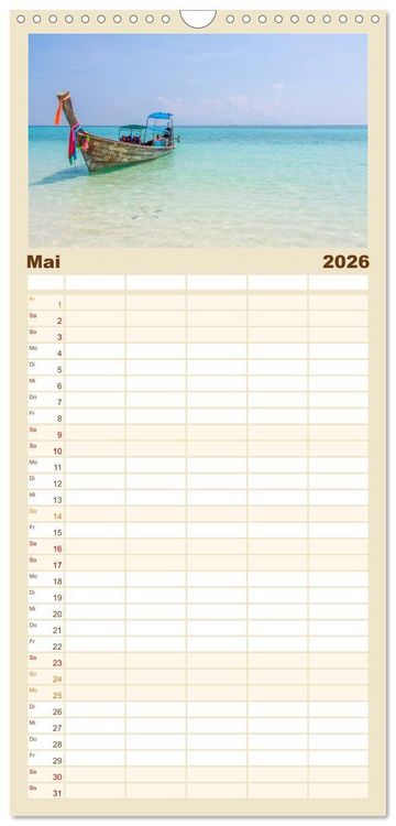 Produktbild: Familienplaner 2026 - Str&auml;nde wie ein Traum mit 5 Spalten (Wandkalender, 21 x 45 cm) CALVENDO