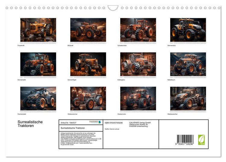 Produktbild: Surrealistische Traktoren (Wandkalender 2026 DIN A3 quer), CALVENDO Monatskalender