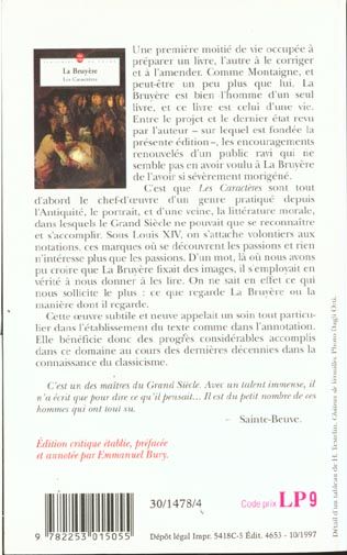 Produktbild: La Bruyere, J: Caracteres