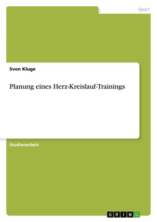 Produktbild: Planung eines Herz-Kreislauf-Trainings
