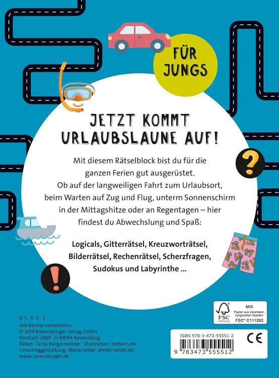 Produktbild: Mein Reise-R&auml;tselblock f&uuml;r Jungen