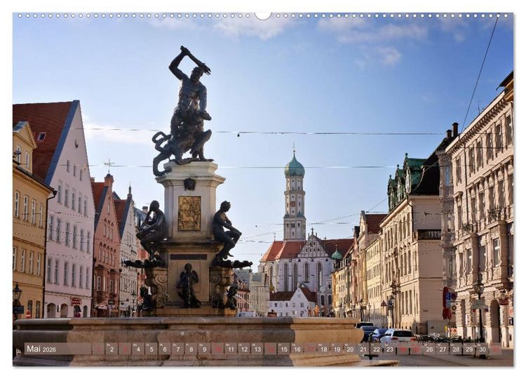 Produktbild: Augsburg - Stadt des Wassers zwischen Lech und Wertach (hochwertiger Premium Wandkalender 2026 DIN A2 quer), Kunstdruck in Hochglanz