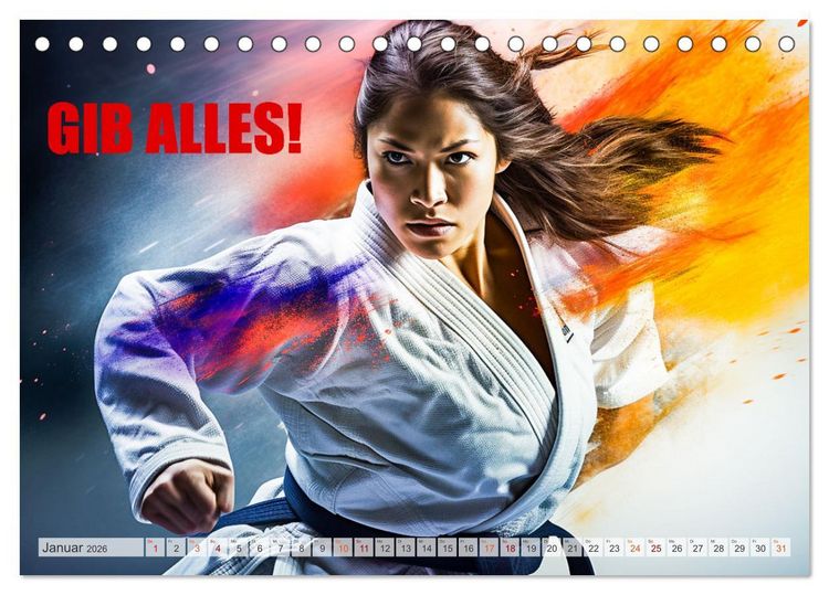 Produktbild: Judo und Motivation (Tischkalender 2026 DIN A5 quer), CALVENDO Monatskalender