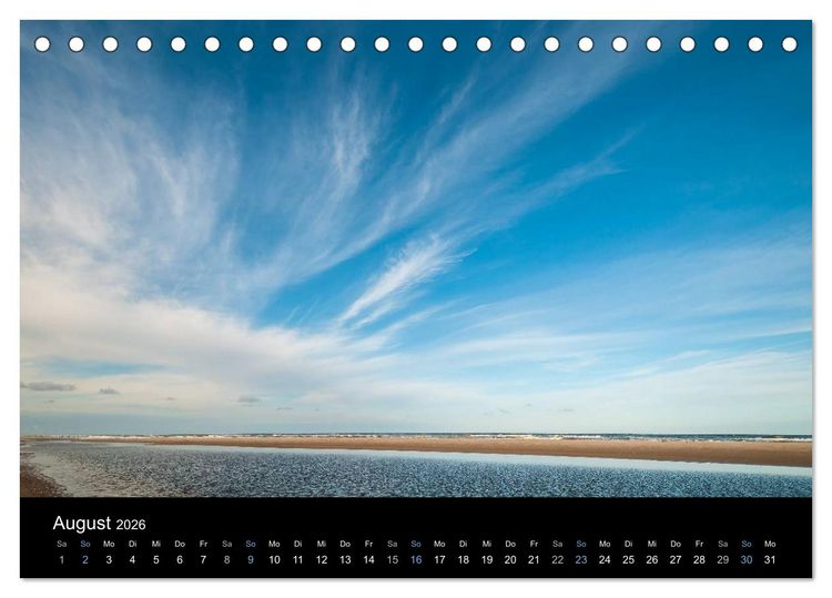 Produktbild: Wolken &uuml;ber D&auml;nemark (Tischkalender 2026 DIN A5 quer), CALVENDO Monatskalender