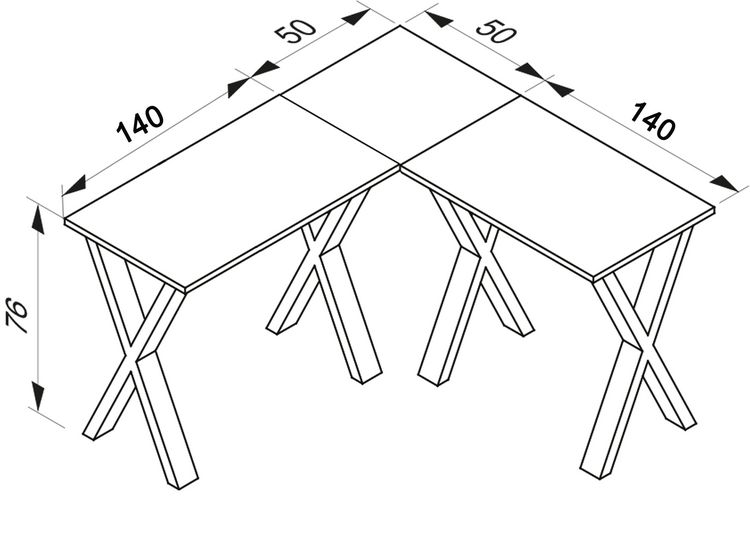 Produktbild: X Schreibtisch Eckschreibtisch L Form 190x190x50
