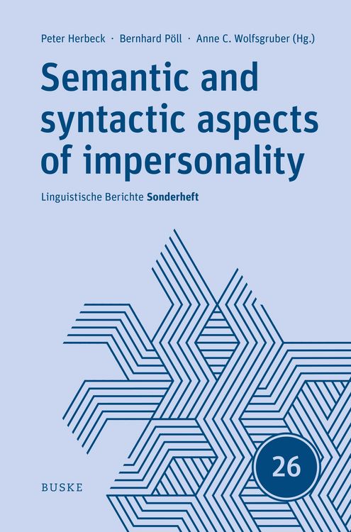 Produktbild: Semantic and syntactic aspects of impersonality