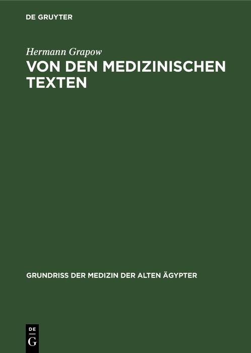 Produktbild: Von den medizinischen Texten