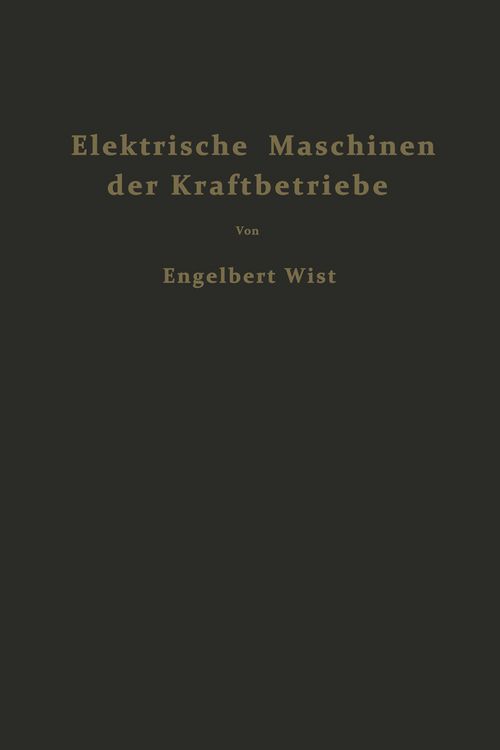 Produktbild: Elektrische Maschinen der Kraftbetriebe