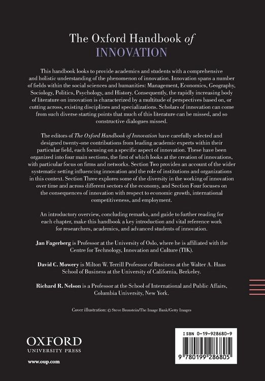Produktbild: The Oxford Handbook of Innovation