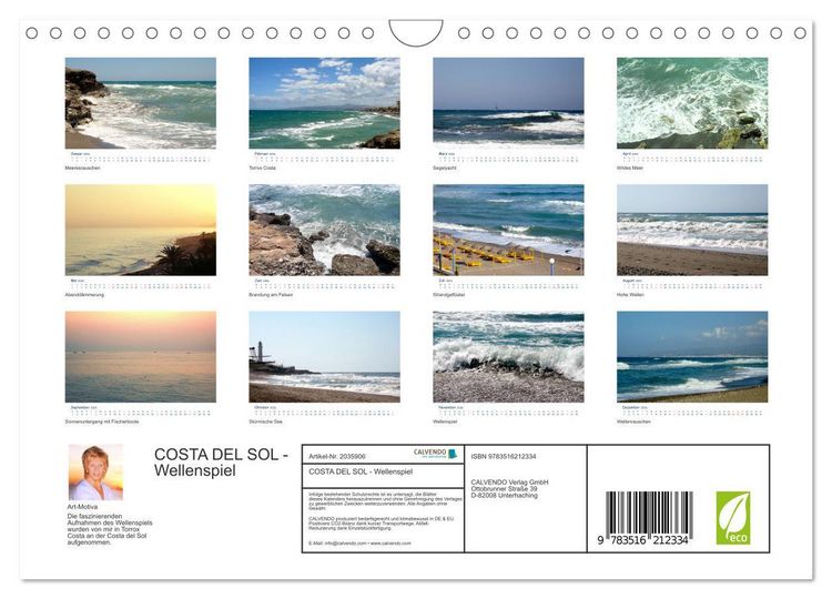 Produktbild: COSTA DEL SOL - Wellenspiel (Wandkalender 2026 DIN A4 quer), CALVENDO Monatskalender