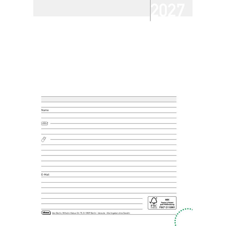 Produktbild: Idena Buchkalender 2027 Basic schwarz DIN A5 320 Seiten