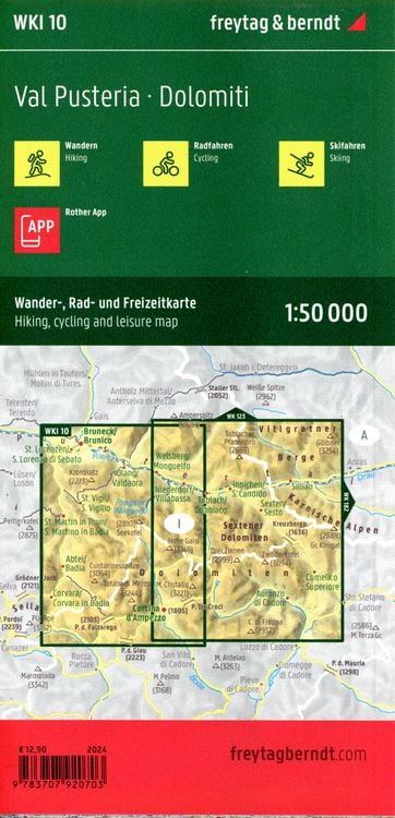 Produktbild: Freytag & berndt Wanderkarte WKI 10 Pustertal - Dolomiten 1:50.000