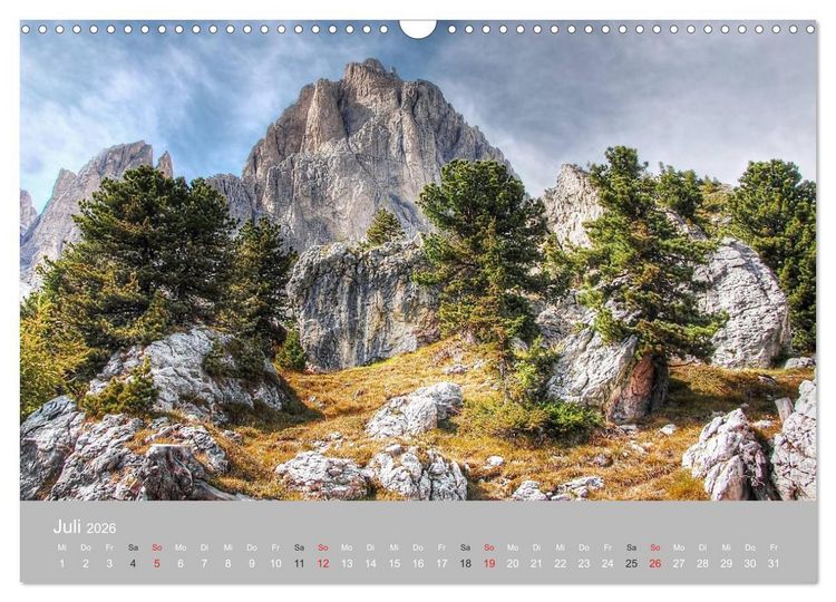 Produktbild: Giganten der Dolomiten - Die Dreitausender (Wandkalender 2026 DIN A3 quer), CALVENDO Monatskalender