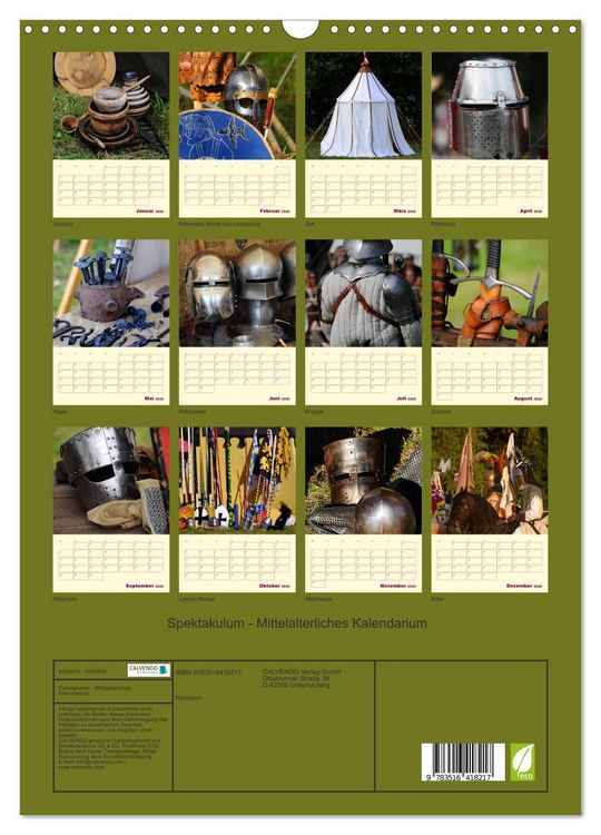 Produktbild: Spektakulum - Mittelalterliches Kalendarium (Wandkalender 2026 DIN A3 hoch), CALVENDO Monatskalender
