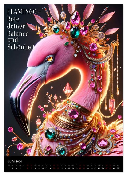 Produktbild: Krafttiere und Kristalle (hochwertiger Premium Wandkalender 2026 DIN A2 hoch), Kunstdruck in Hochglanz