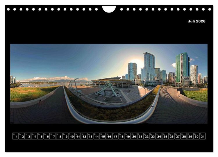 Produktbild: Vancouver / Kanada in faszinierender 360&deg; Panorama-Photographie (Wandkalender 2026 DIN A4 quer), CALVENDO Monatskalender