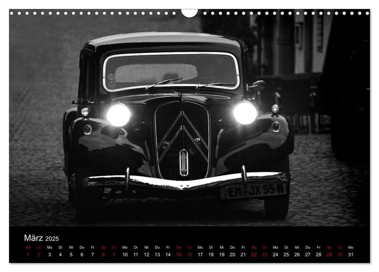 Produktbild: Citro&euml;n 11 CV Traction Avant in schwarzweiss (Wandkalender 2025 DIN A3 quer), CALVENDO Monatskalender